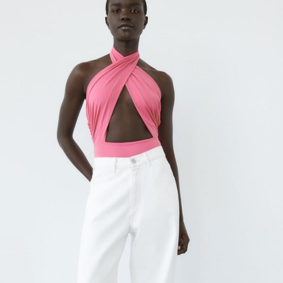 Zara pink bodysuit size small new with tag - Picture 5 of 11